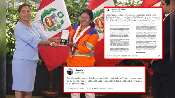 Isabel Cortez: asesores de congresista renuncian tras condecoración de Dina Boluarte