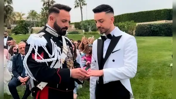 Por primera vez, militar se casó con pareja del mismo sexo con uniforme oficial de Carabineros