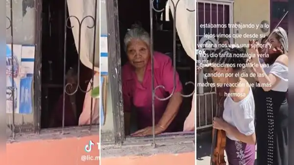 Adulta mayor llora al recibir emotiva serenata por su ventana: “Estaba solita”