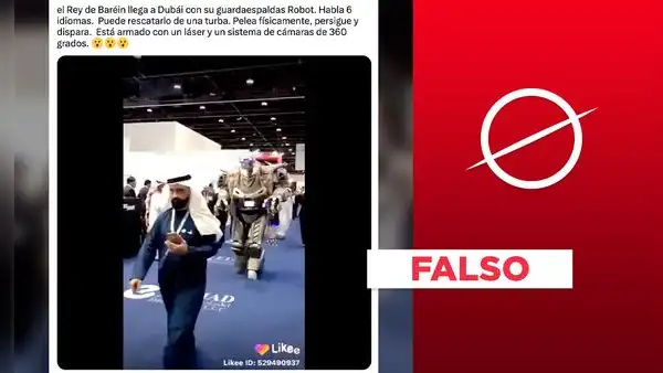 ¿Guardaespaldas robot? No, este video no muestra al rey de Baréin en Dubái con ese artefacto
