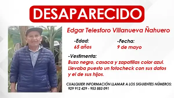 Adulto mayor salió a rezar y va 8 días desaparecido: fue visto por última vez en Huachipa