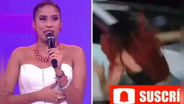 Azucena Calvay termina en el suelo tras sufrir dura caída por intentar huir de fans