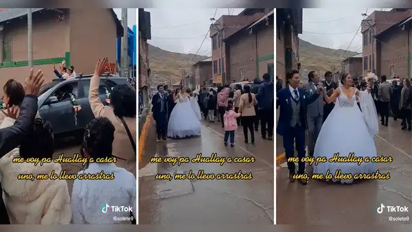 Se casan en Cerro de Pasco y sorprenden al bailar con sus invitados en la calle: "Otro nivel"