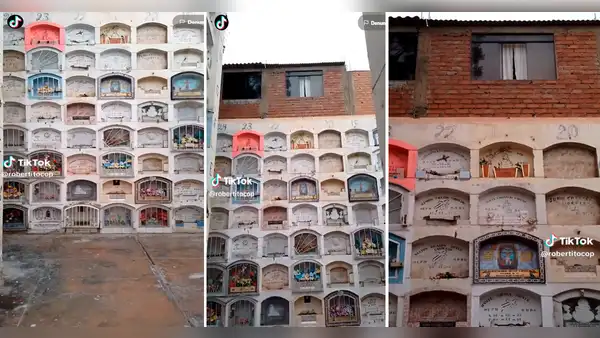 ¿Casa con vista al más allá? Captan vivienda construida sobre un cuartel de nichos en cementerio