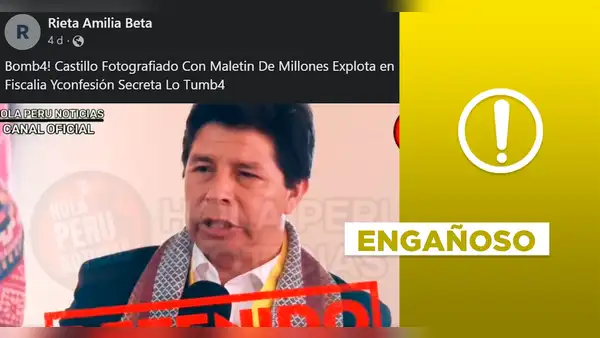 Pedro Castillo: no hay evidencia de foto portando “maletín con millones”