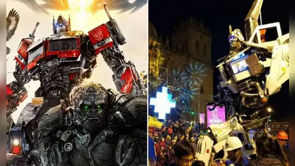 "Transformers 7" armó fiesta en Cusco: robot inca gigante sorprendió a la ciudad por estreno