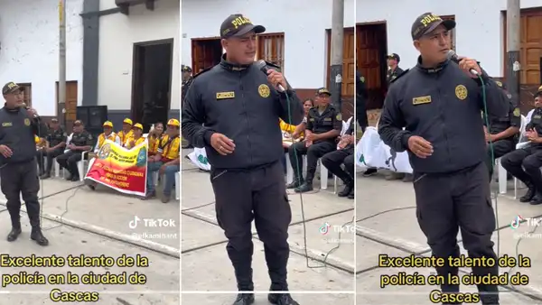 "¡Contrátenlo!": policía canta tema de Agua Marina y sorprende en evento en La Libertad