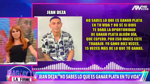 Jean Deza menospreció a reportera de "Magaly TV, la firme": "No sabes lo que es ganar plata"