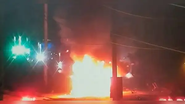 Lurín: cámara de vigilancia captó instante en que se incineró auto donde murió ladrón tras chocar