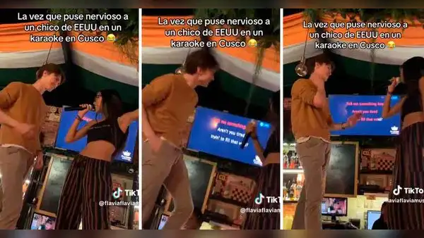 Peruana pone nervioso a norteamericano en karaoke del Cusco por insólita razón