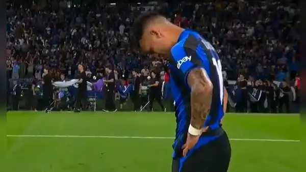 Lautaro Martínez no aguantó las lágrimas y rompió en llanto tras perder la final de la Champions