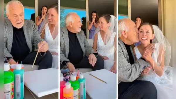 Adulto mayor con alzhéimer emociona en redes al reconocer a su hija en el día de su boda