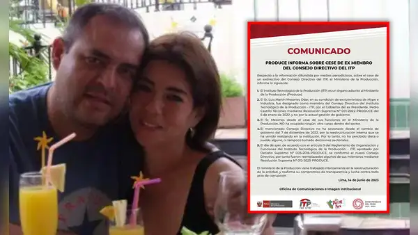 Produce asegura que exesposo de Sada Goray "no ha percibido sueldo alguno" pese a que fue cesado recientemente