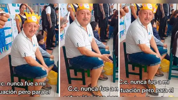 Mujer se sorprende al ver a su padre en la actuación de su nieto y reclama: "¡Ni con sus hijas!"
