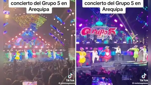 Carnaval de Arequipa se hizo presente en el 1.° día de show del Grupo 5 en la Ciudad Blanca: “Otro level”