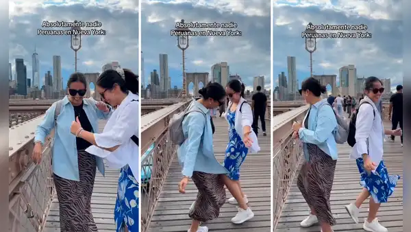 Peruanas la ‘hacen linda’ bailando remix de Alicia Keys y Agua Marina en puente de Nueva York