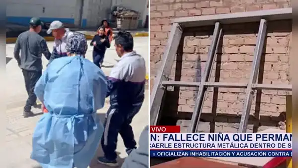 Falleció niña que estuvo internada una semana tras caerle estructura metálica en colegio de Huancayo