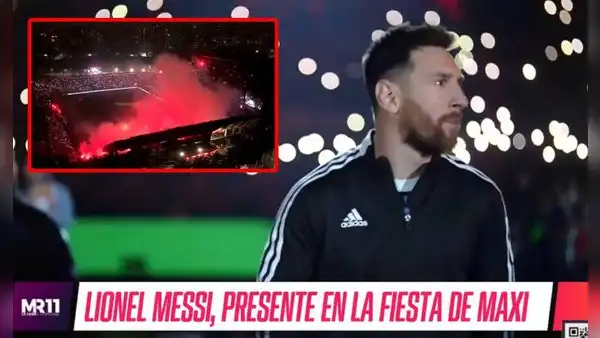 Lionel Messi hizo explotar al coloso de Newell's: en su cumpleaños, asistió a la despedida de Maxi Rodríguez