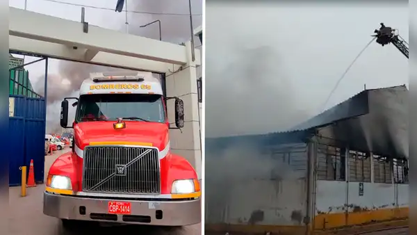 El Agustino: bomberos intentan controlar incendio en fábrica textil y no se reportan heridos