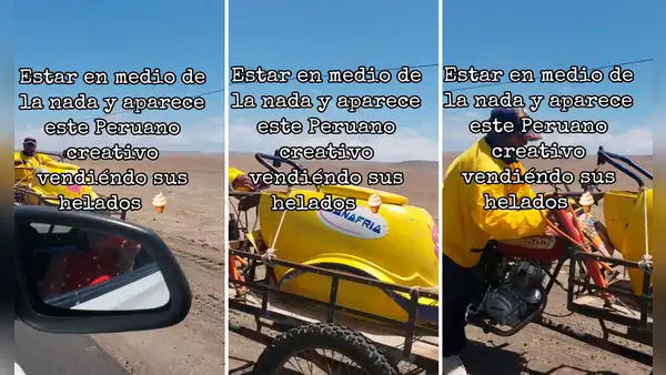 Heladero de D’Onofrio se ‘recursea’ por el desierto y encuentra clienta: ¿Tienes bombón?