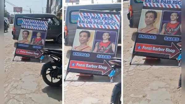 Barbería utiliza singular cartel publicitario para atraer más clientes: "Perú es otro level"