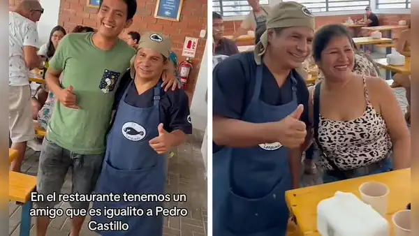 Doble de Pedro Castillo trabaja en local del 'Tío Lenguado' y redes estallan: "¿El pescado estaba vivo o muerto?"