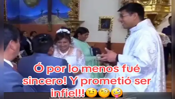 Novio promete ser infiel en plena boda y usuarios reaccionan: “Los nervios lo volvieron sincero”