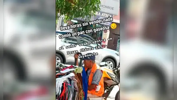 Adulto mayor no pudo vender nada durante horas y moviliza a internautas en Arequipa: "Hay que ayudarlo"