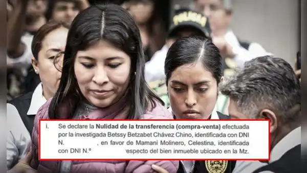 Betssy Chávez: Piden anular venta de su departamento para asegurar reparación civil