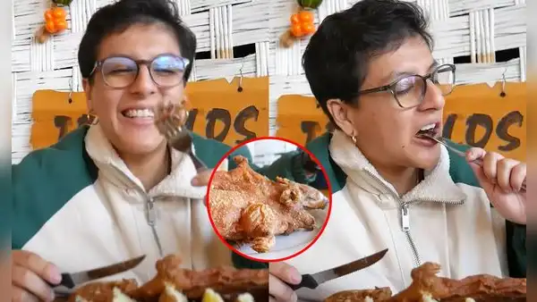 Youtuber queda impactada tras probar cuy chactado en Arequipa: “Sabe a pollo”