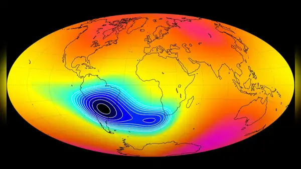 Una anomalía en el campo magnético sigue creciendo sobre Sudamérica: estas son sus consecuencias