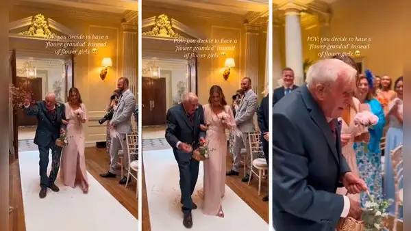 Joven le pide a su abuelo de 95 años que arroje las flores en su boda: "Tan dulce"