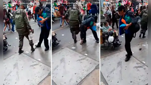 Peatones ‘pelean’ al hallar celular en el piso del Mercado Central y terminan troleados