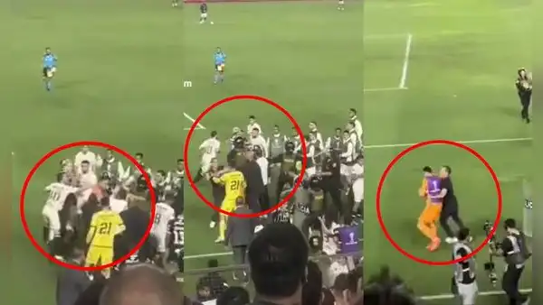 La fuerte agresión de Calcaterra al arquero suplente de Corinthians por atrás que no se vio en TV