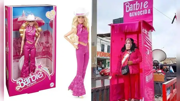 'Protestas en Perú': manifestante se disfraza de Barbie en marcha contra Dina Boluarte