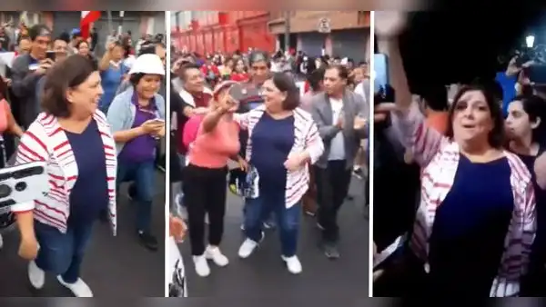 Rosa María Palacios se unió a la 'Marcha Nacional' en la plaza San Martín
