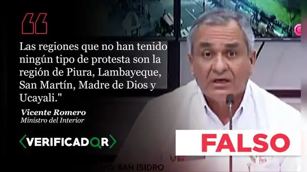 Es falso que no hubo protestas en Piura, Lambayeque, San Martín y Ucayali, como dijo ministro del Interior