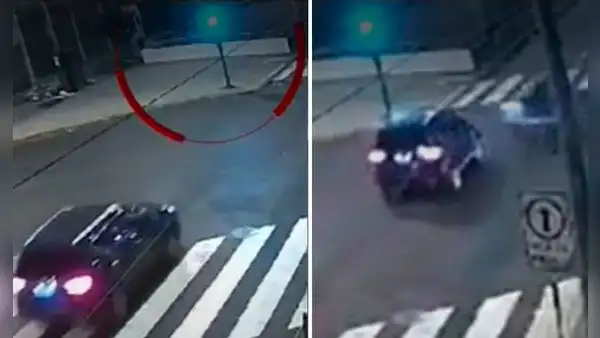 Cercado de Lima: motorizados de la PNP se pasaron luz roja y fueron embestidos por auto