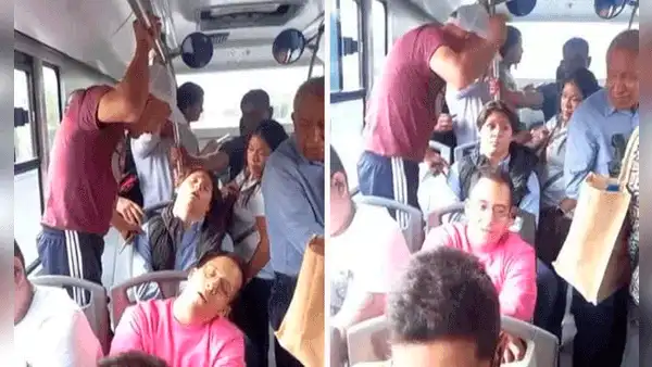 Hombre intenta bajar de bus, pero pasajero dormido se lo impide: “Iba a Caquetá y termina en Naranjal”
