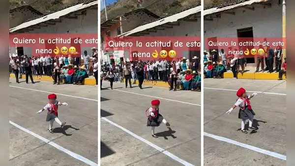 Niña a paso firme cautivó en desfile por Fiestas Patrias en Cajamarca: “Qué hermosura”