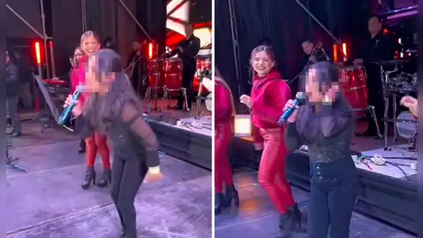 Niña sorprendió a vocalistas de Corazón Serrano durante concierto en Huaraz