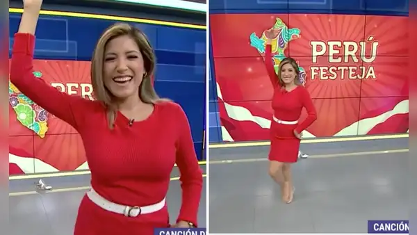 Fátima Aguilar sorprende y se saca los zapatos EN VIVO para bailar marinera por Fiestas Patrias