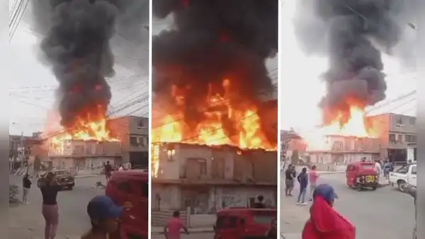VES: reportan incendio de grandes proporciones en una casa de Villa El Salvador