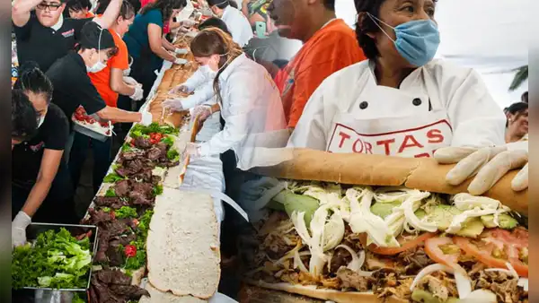 ¡El sándwich más grande del mundo! México rompe récord con bocadillo de 75 metros