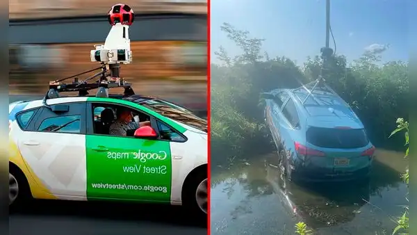 Carro de Google Street View cae en un arroyo tras persecución con la Policía por ir a 160 km/h