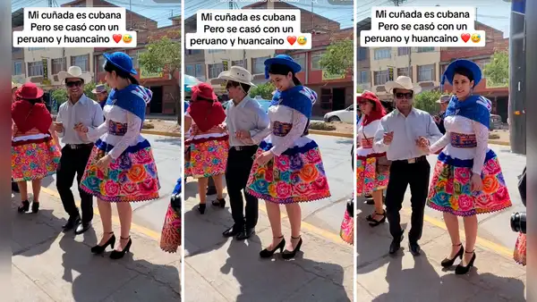 Cubana se casa con huancaíno y se anima a dar unos pasitos de huaino en fiesta de Santiago