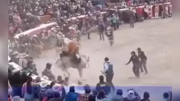 Jinete resulta herido tras caer de un caballo asustado en fiesta patronal en Ayacucho