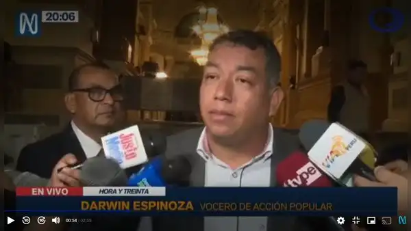 Darwin Espinoza minimiza renuncia de 8 congresistas Acción Popular: “Obedece a una presión mediática”