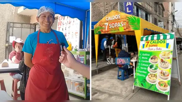 Peruana sorprende al abrir un puesto de comida Caldos 7 sopas en SJL: "Nueva versión"