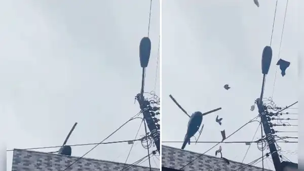 Ropa de un cordel sale volando tras paso de helicóptero sobre edificio: “Vistió a todo el barrio”
